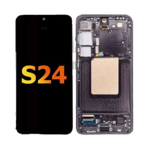 LCD Display Assembly with Frame for Galaxy S24 (Refurbished) (Onyx Black)